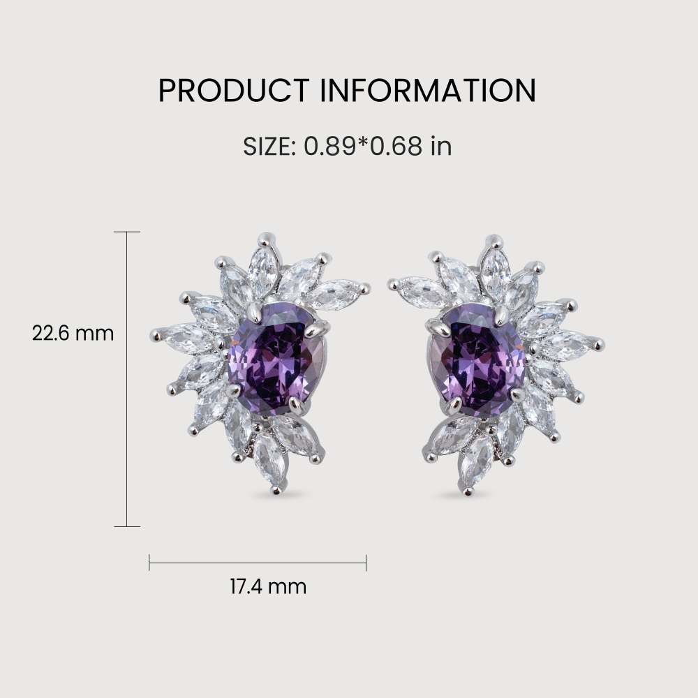 Ethereal Violet Floral Studs