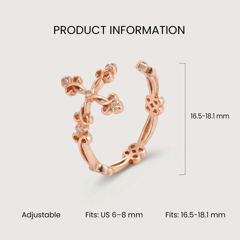 Golden Cross Ring with Diamonds