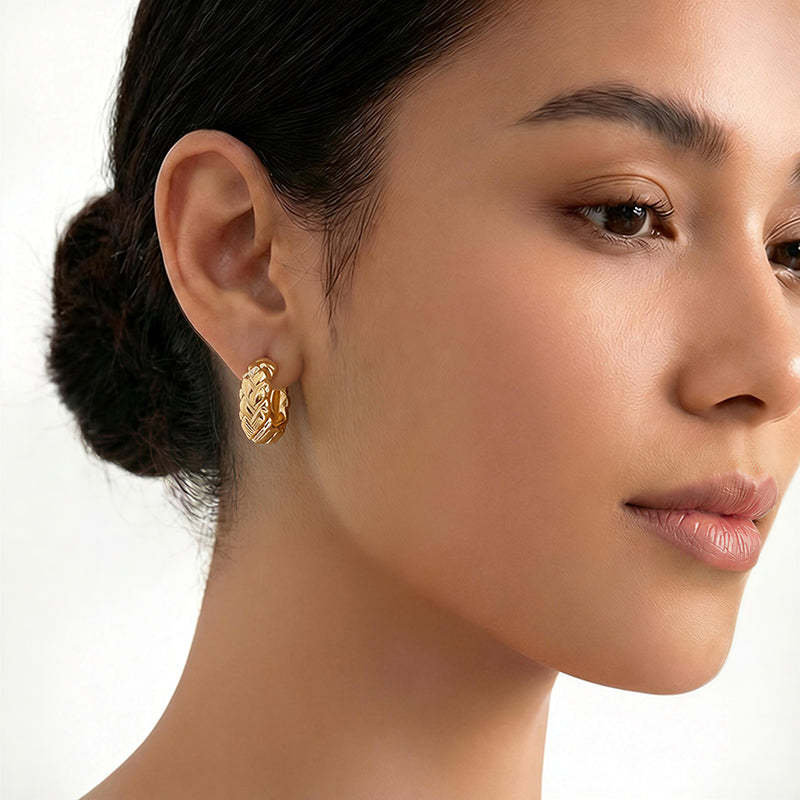 Elegant Gold Braided Hoop Earrings
