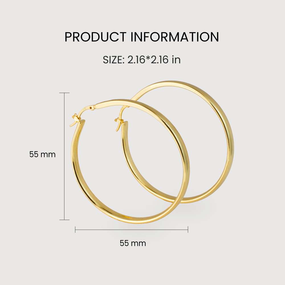 Luxury 18K Gold/Silver Hoop Earrings – Statement Fine Jewelry