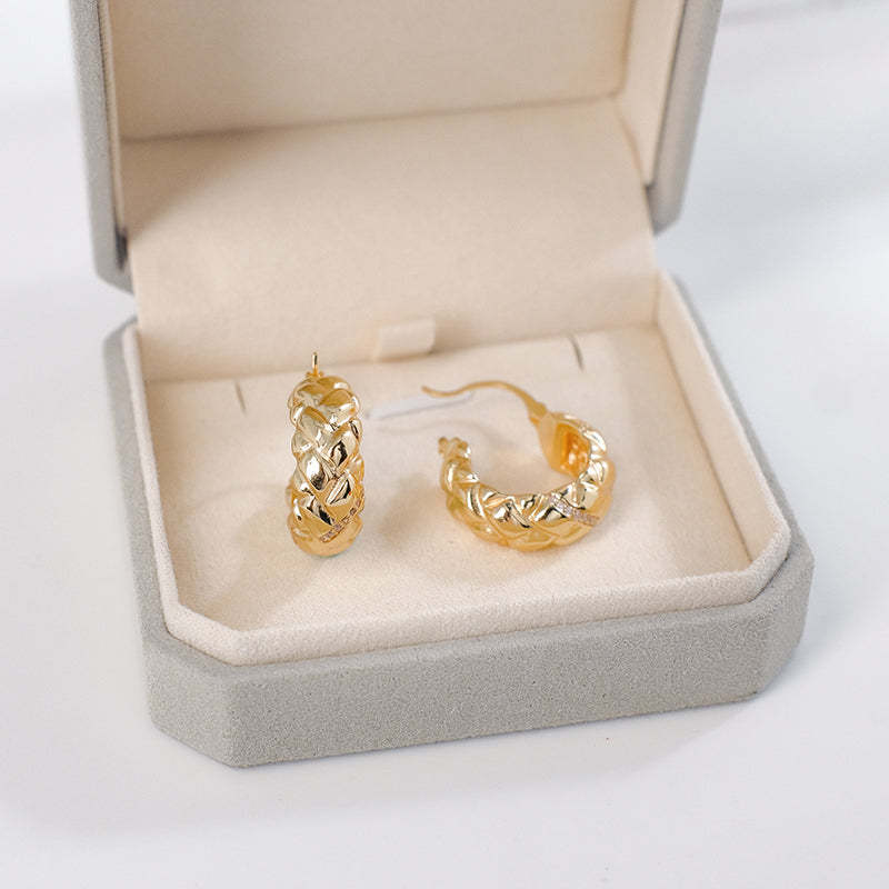 Elegant Gold Braided Hoop Earrings