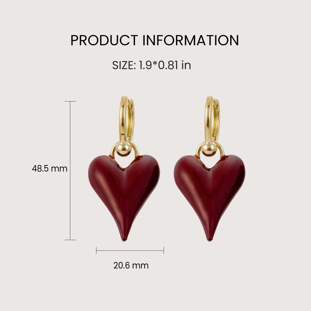 Vivid Heart Drop Earrings