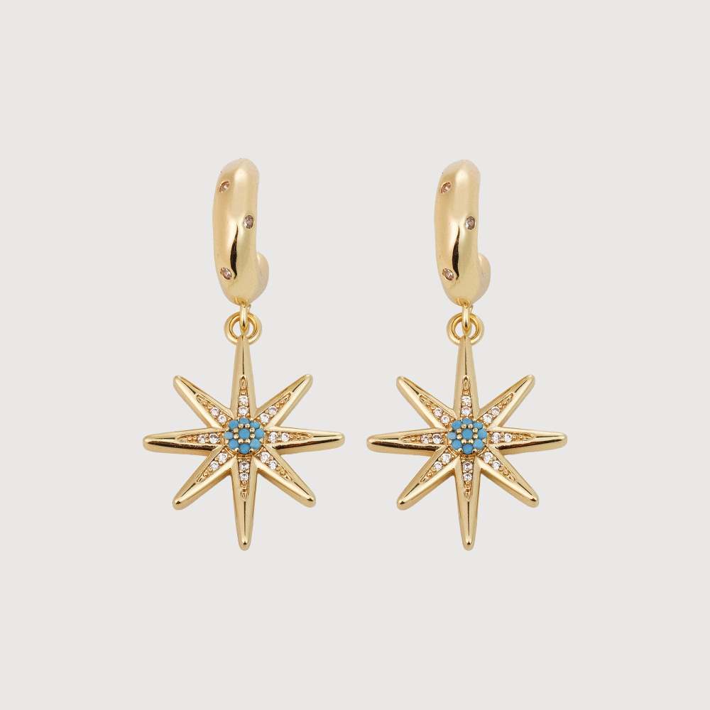Starburst Gold Drop Earrings