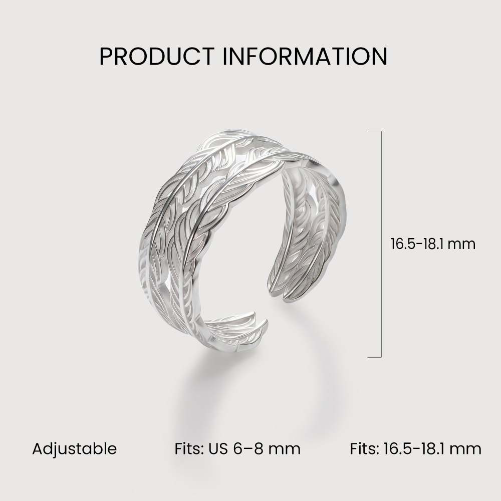 Feather Open Ring in Sterling Silver