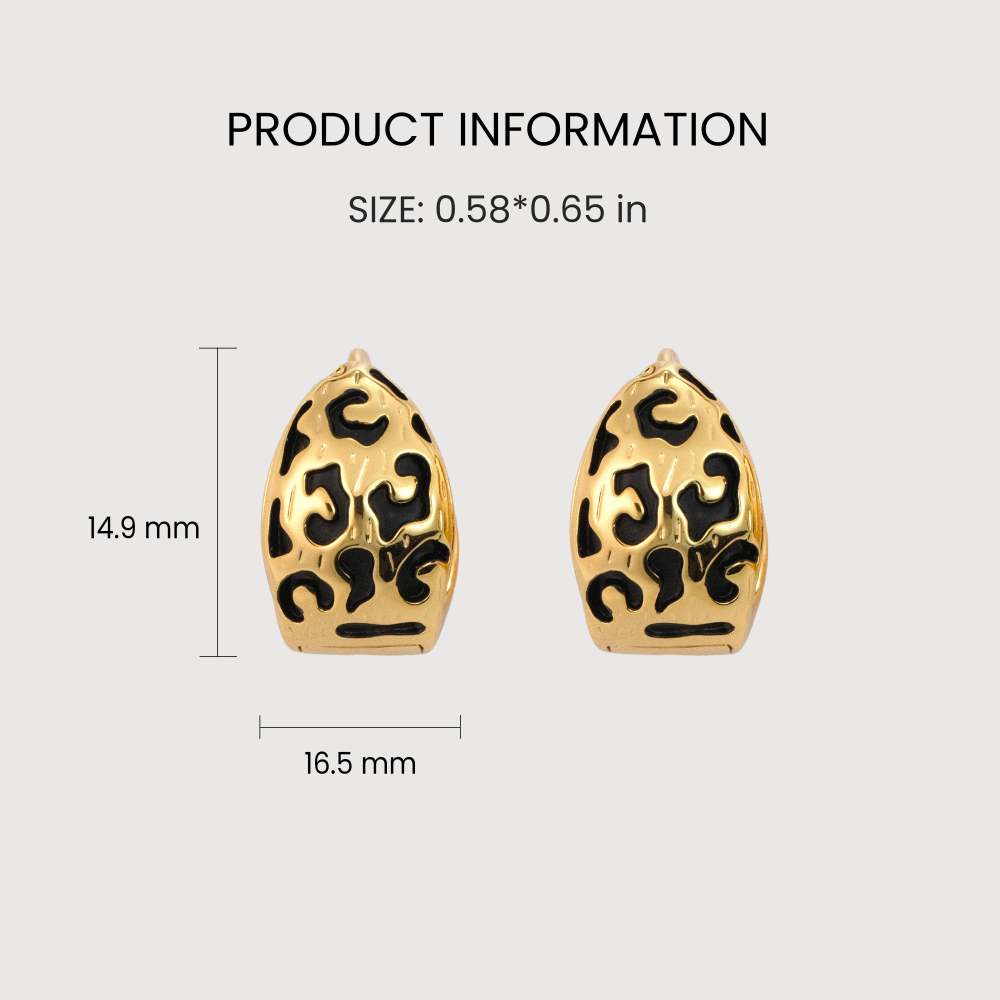 Leopard Heart Huggie Hoop Earrings