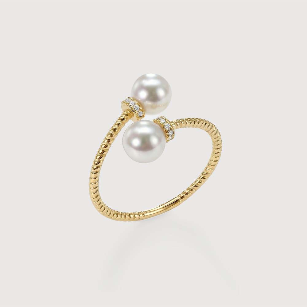 Elegant Dual Pearl Adjustable Ring