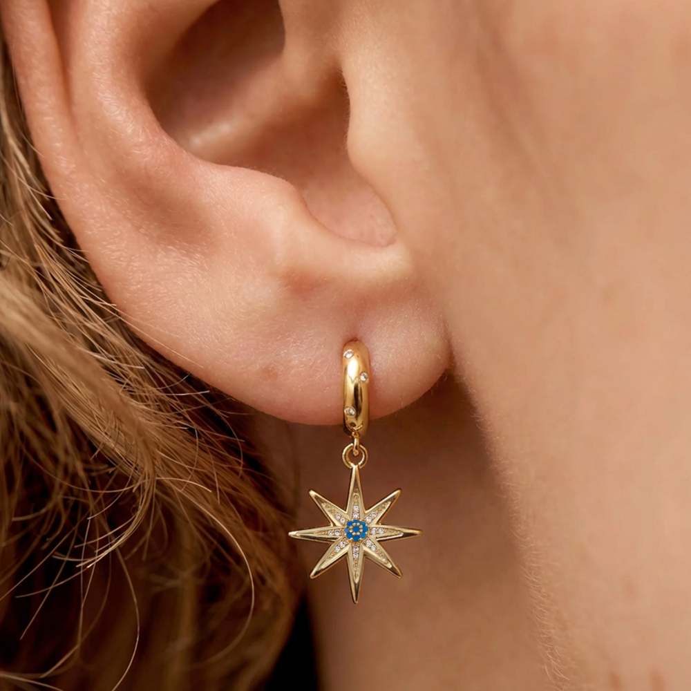Starburst Gold Drop Earrings