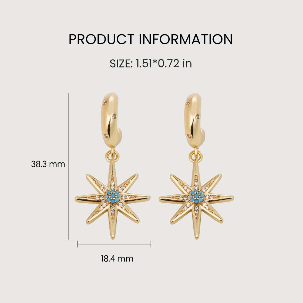 Starburst Gold Drop Earrings