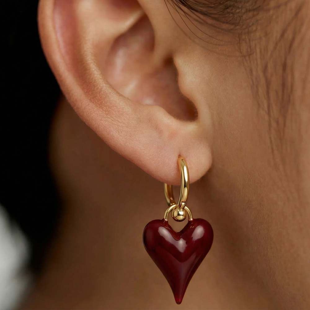 Vivid Heart Drop Earrings