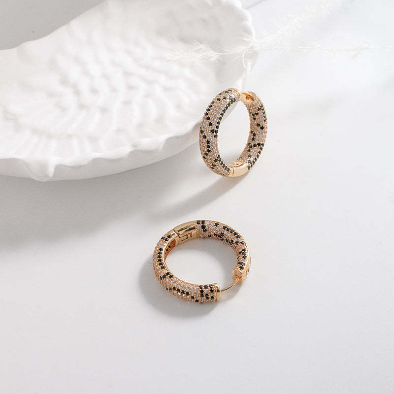 Geometric Pavé CZ Hoop Earrings