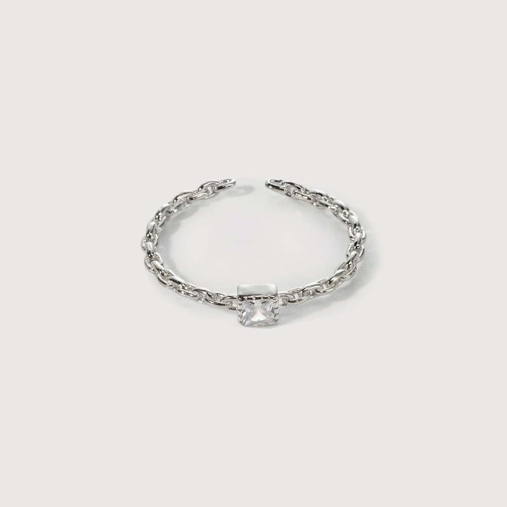 Adjustable Square Crystal Ring