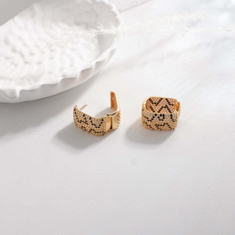 Pavé Serpentine Chain Open-Back Earrings