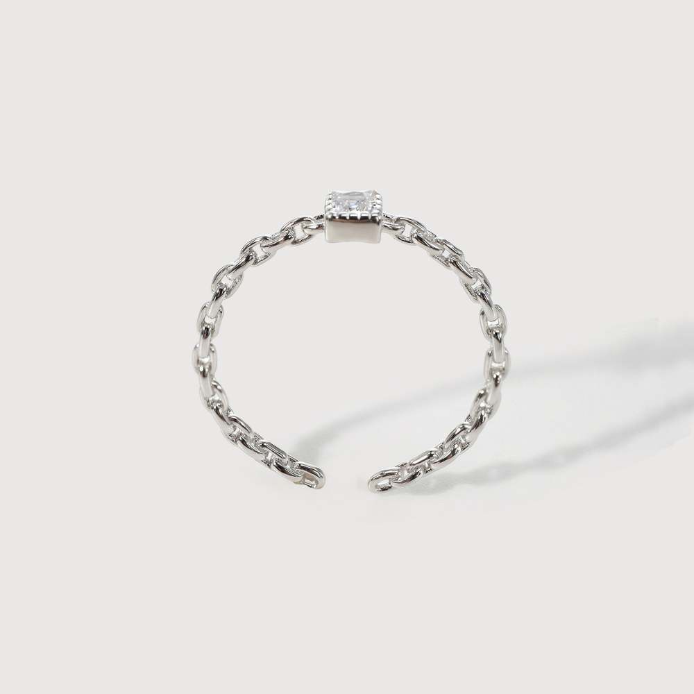 Adjustable Square Crystal Ring
