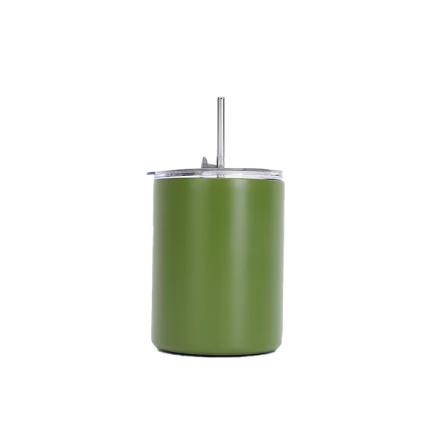 12 Oz Stainless Steel Tumbler with Straw
