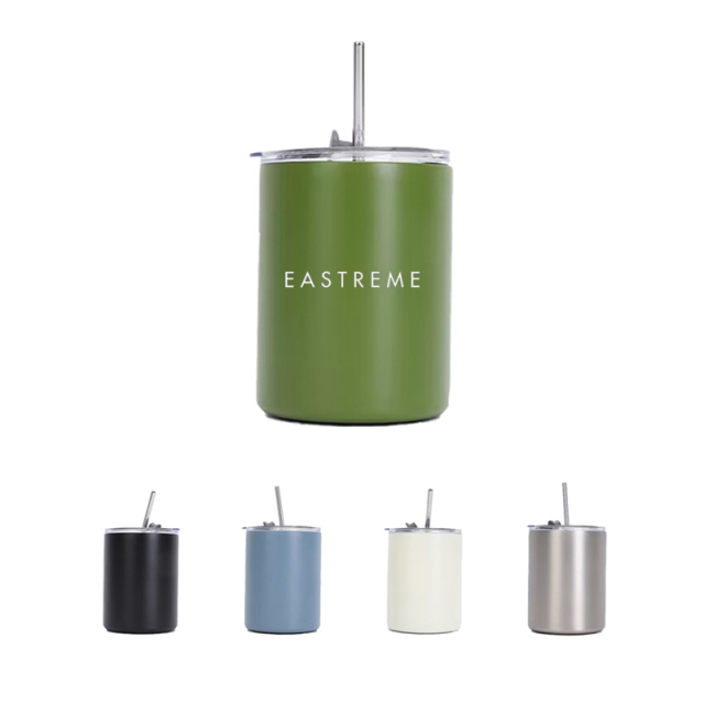 12 Oz Stainless Steel Tumbler with Straw