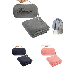 2 In 1 Fleece Blanket with Pillow Pouch