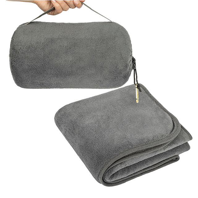 2 In 1 Fleece Blanket with Pillow Pouch