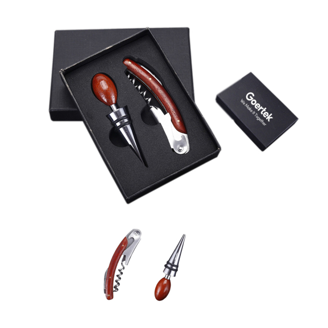 Wine Accessory Set W/Corkscrew & Bottle Stopper