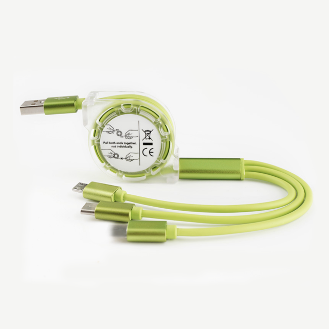 3 in 1 Retractable USB Charger Cable