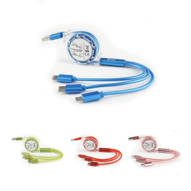 3 in 1 Retractable USB Charger Cable