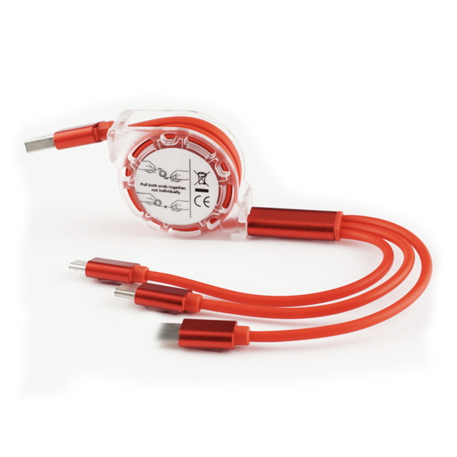 3 in 1 Retractable USB Charger Cable