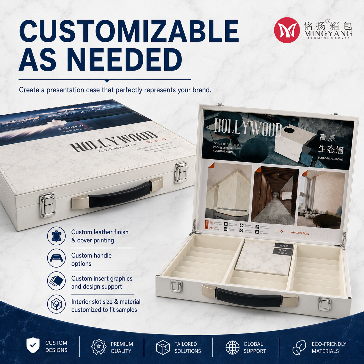 Stone, stone, leather sample booklet, sample display box, easy to store and transport, carrying sponge protective box, three protective boxes