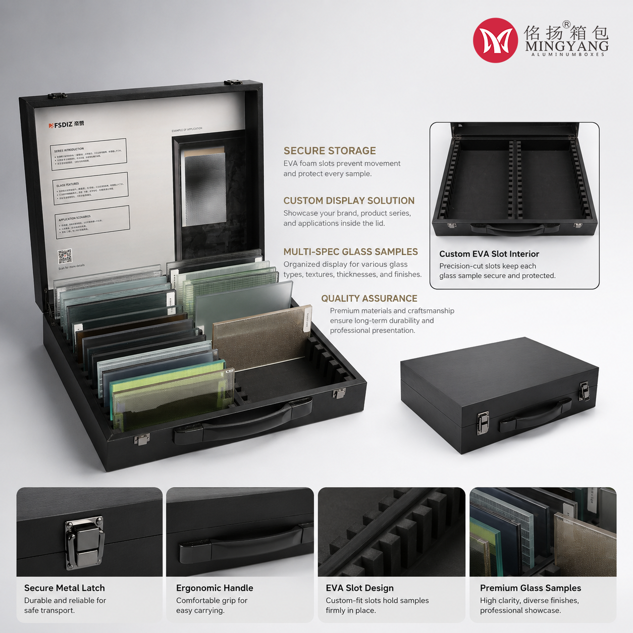 Customized Glass Panel Sample Box Multi-Specification Transparent Glass Sample Display Box Acrylic Sample Box