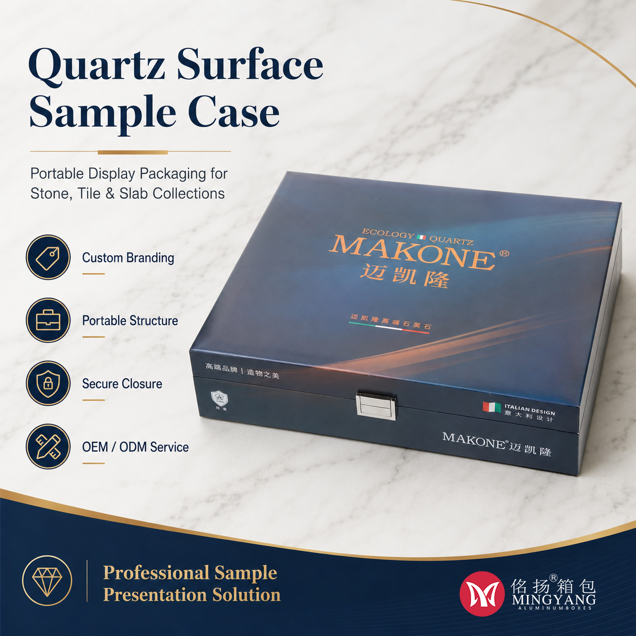 Marble Ceramic Sample Display Box Company Custom Handheld Product Demonstration Box One-Stop Product Customization