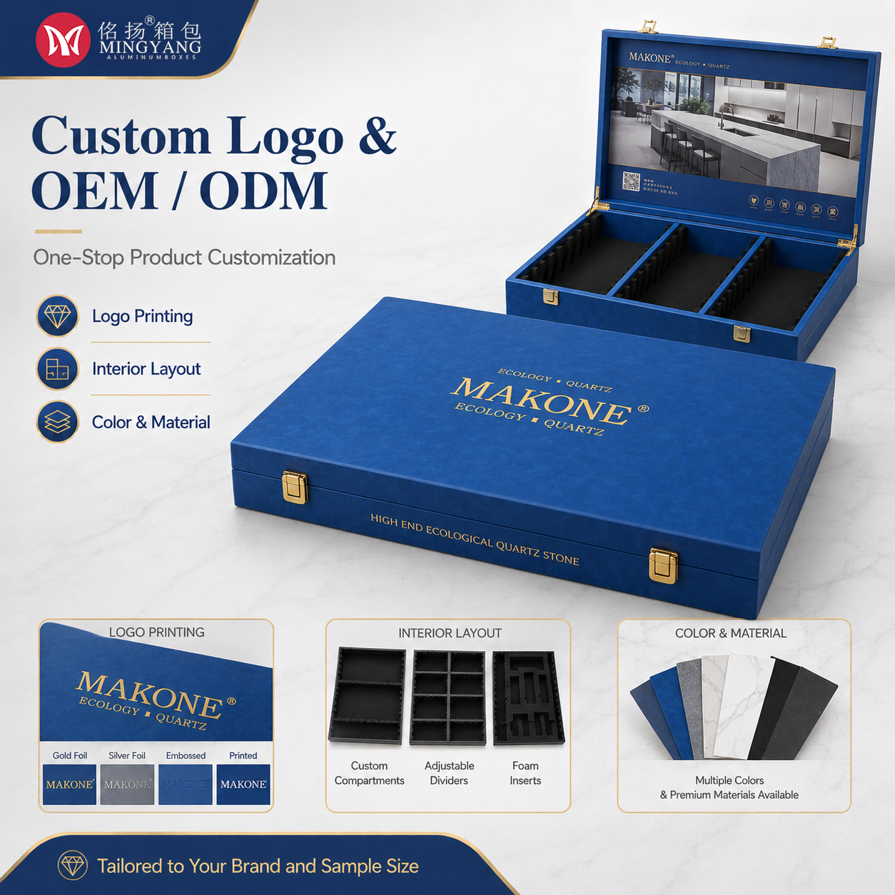 Marble Ceramic Sample Display Box Company Custom Handheld Product Demonstration Box One-Stop Product Customization