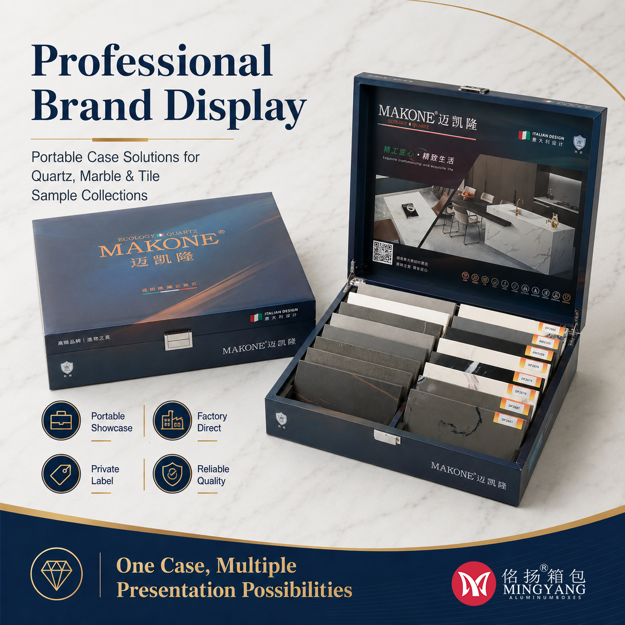 Marble Ceramic Sample Display Box Company Custom Handheld Product Demonstration Box One-Stop Product Customization
