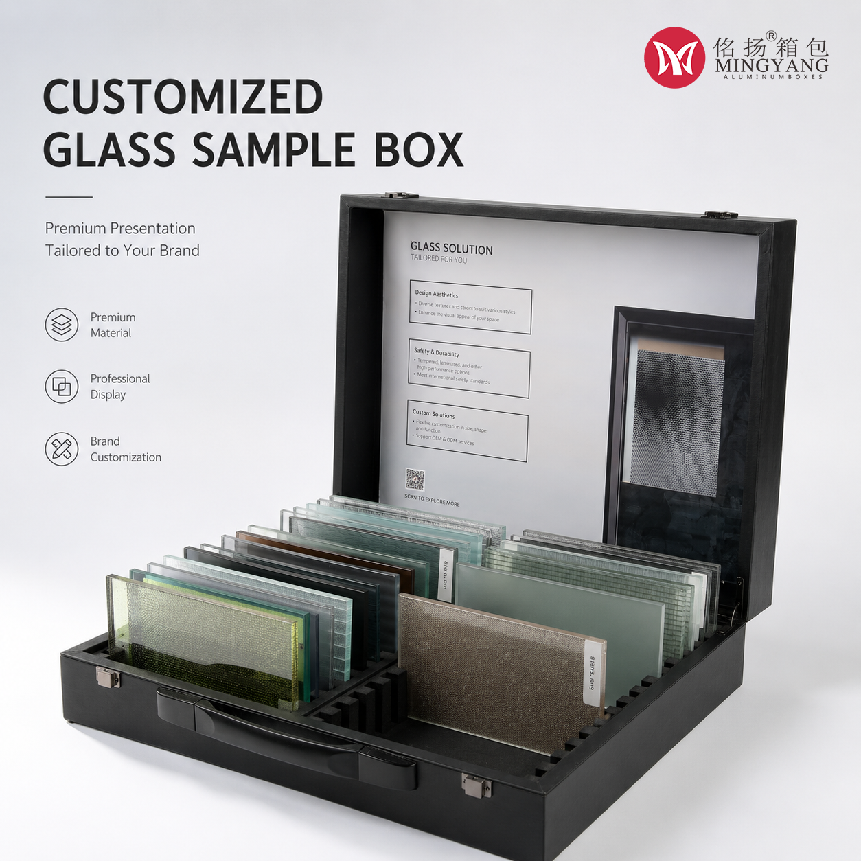 Customized Glass Panel Sample Box Multi-Specification Transparent Glass Sample Display Box Acrylic Sample Box