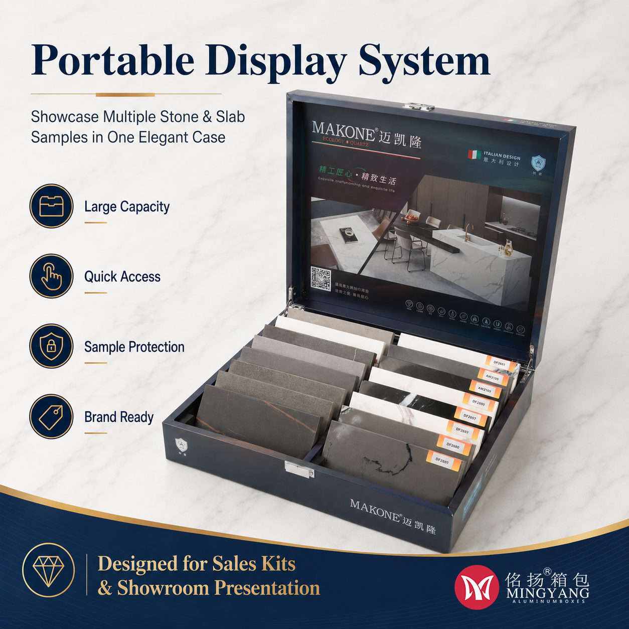 Marble Ceramic Sample Display Box Company Custom Handheld Product Demonstration Box One-Stop Product Customization