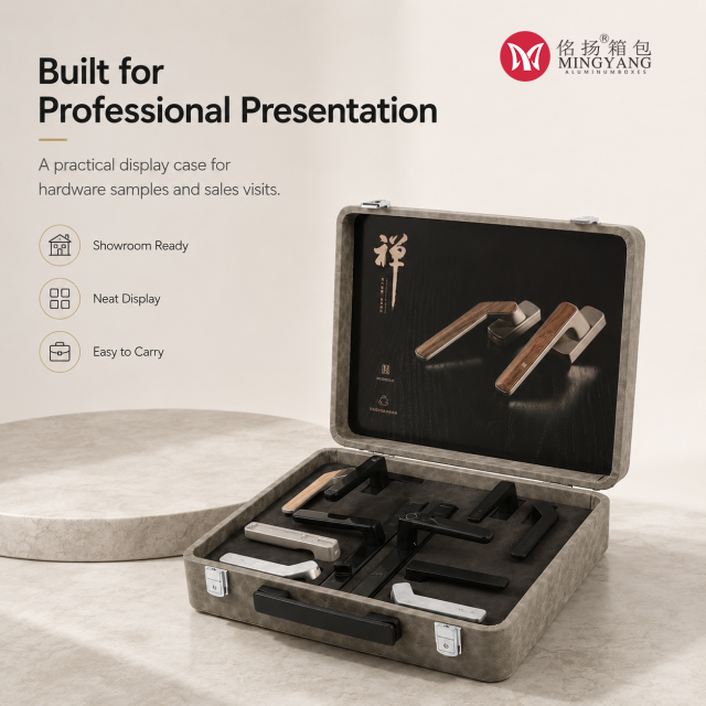 Door and Window Hardware Handles Hinges Screws Small Hardware Sample Display Leather Box Handheld Product Customization Shockproof Leather Suitcase