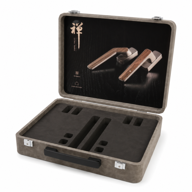 Door and Window Hardware Handles Hinges Screws Small Hardware Sample Display Leather Box Handheld Product Customization Shockproof Leather Suitcase