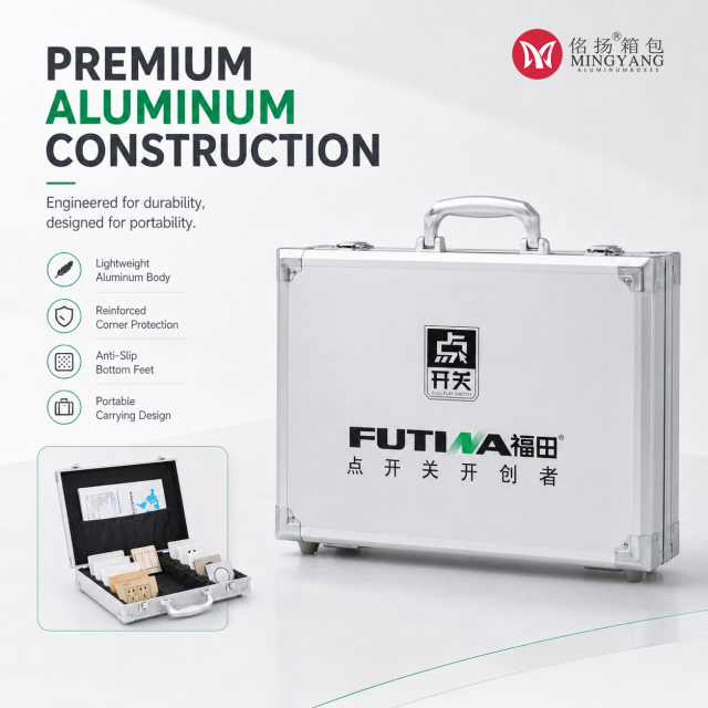 Custom Aluminum Alloy Switch Socket Sample Display Case Portable Electrical Wall Switch Display Box with Logo