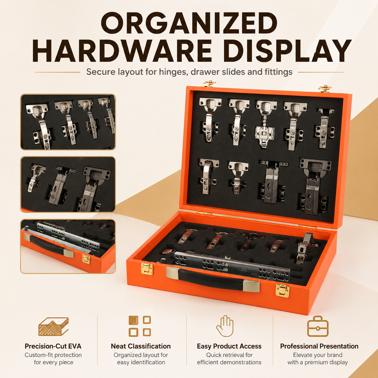Hardware hinge handle sponge liner customizable stock product display box drop-proof
