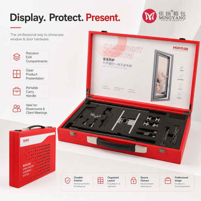 Leather doors and windows, hardware hinges, handles, sample display box, interior lining, customized appearance, hand-held products