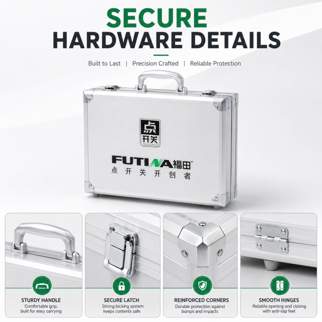 Custom Aluminum Alloy Switch Socket Sample Display Case Portable Electrical Wall Switch Display Box with Logo