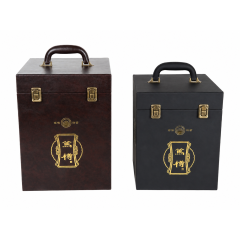 Duzun Baijiu Leather Box Handheld Flip Cover Custom Wine Foreign Liquor Protective Case Protection Box