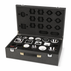 Custom LED Downlight Spotlight Sample Display Case PU Leather Lighting Fixture Presentation Box with EVA Foam Insert