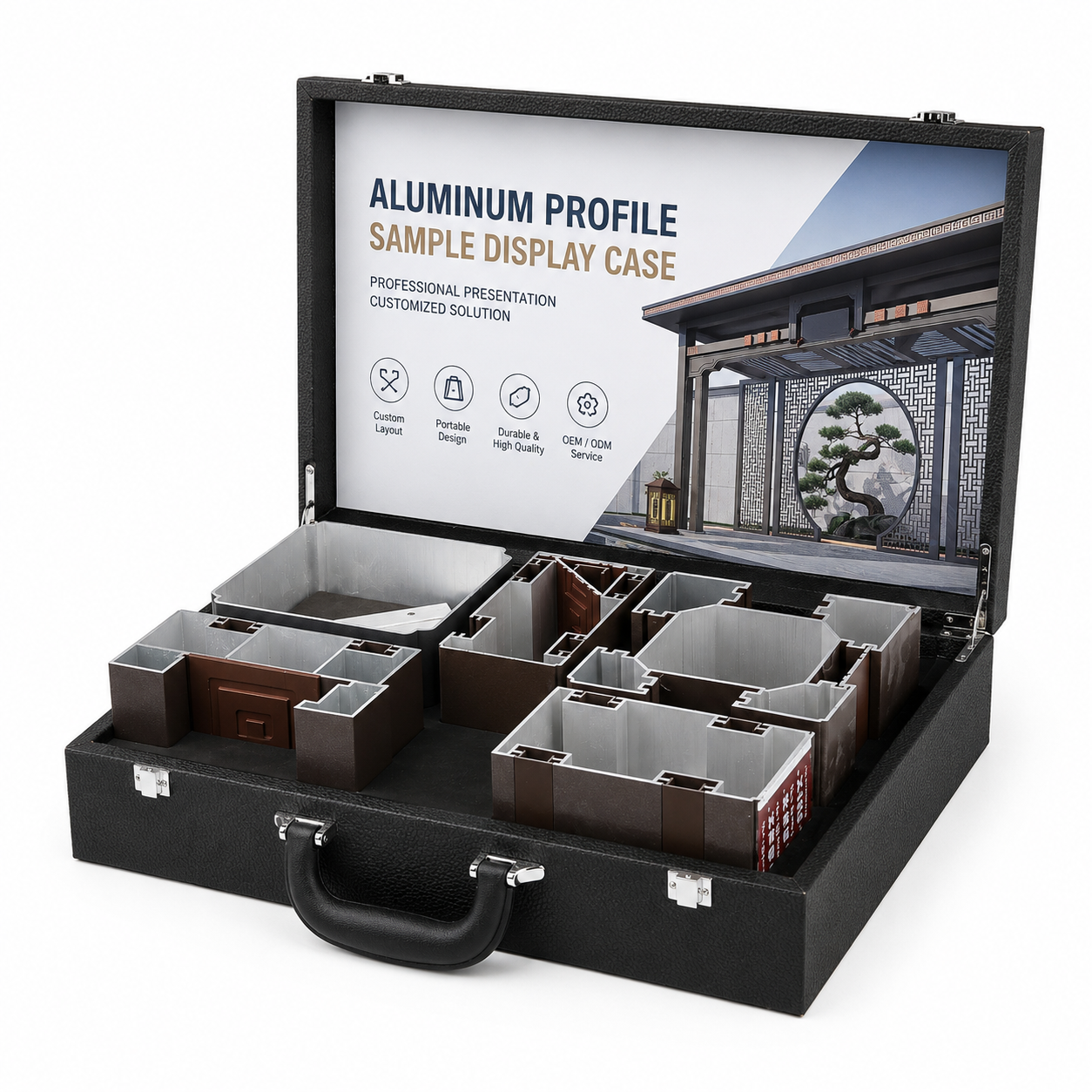 Custom Aluminum Profile Sample Case for Building Material and Window Profile Display