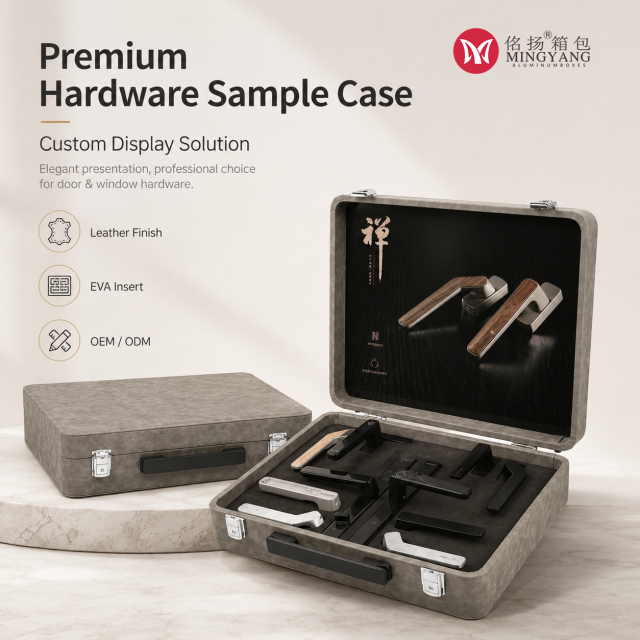 Door and Window Hardware Handles Hinges Screws Small Hardware Sample Display Leather Box Handheld Product Customization Shockproof Leather Suitcase