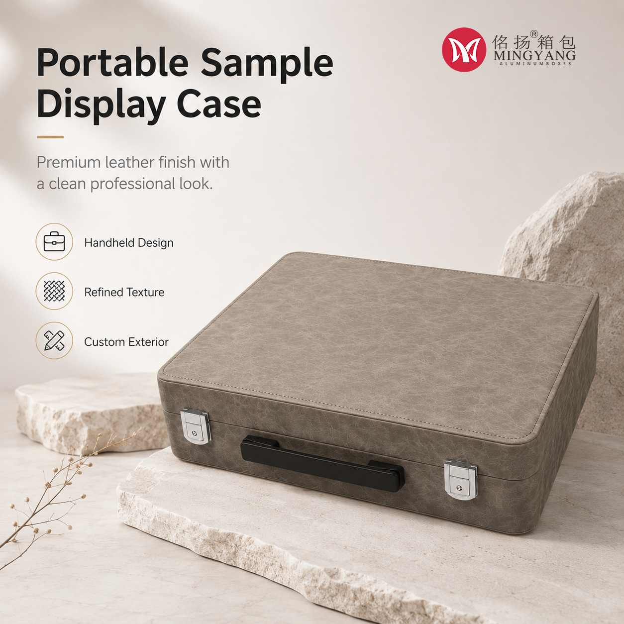 Door and Window Hardware Handles Hinges Screws Small Hardware Sample Display Leather Box Handheld Product Customization Shockproof Leather Suitcase