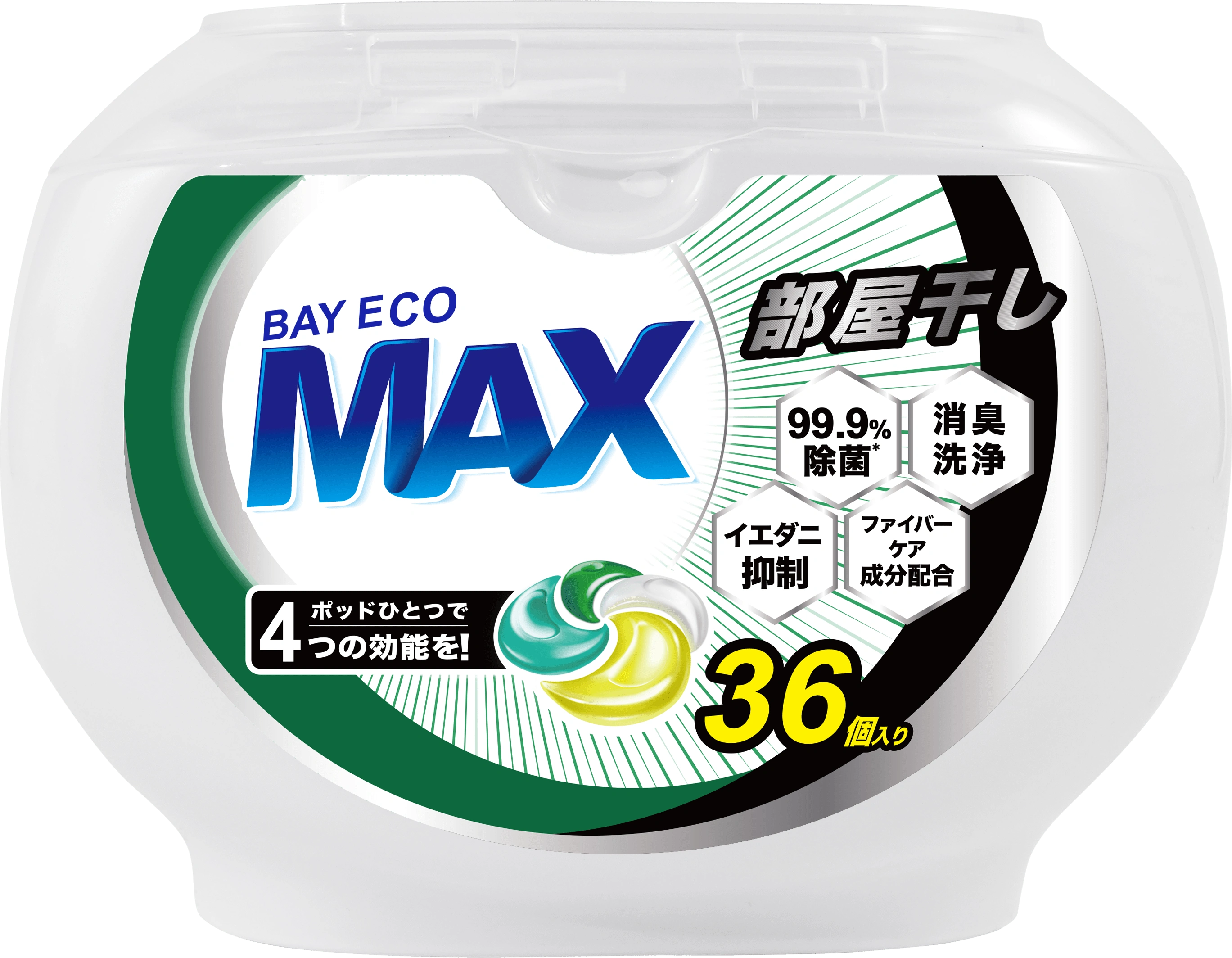Bayecomax 4D Laundry Pods Indoor Drying 36-pac product pack