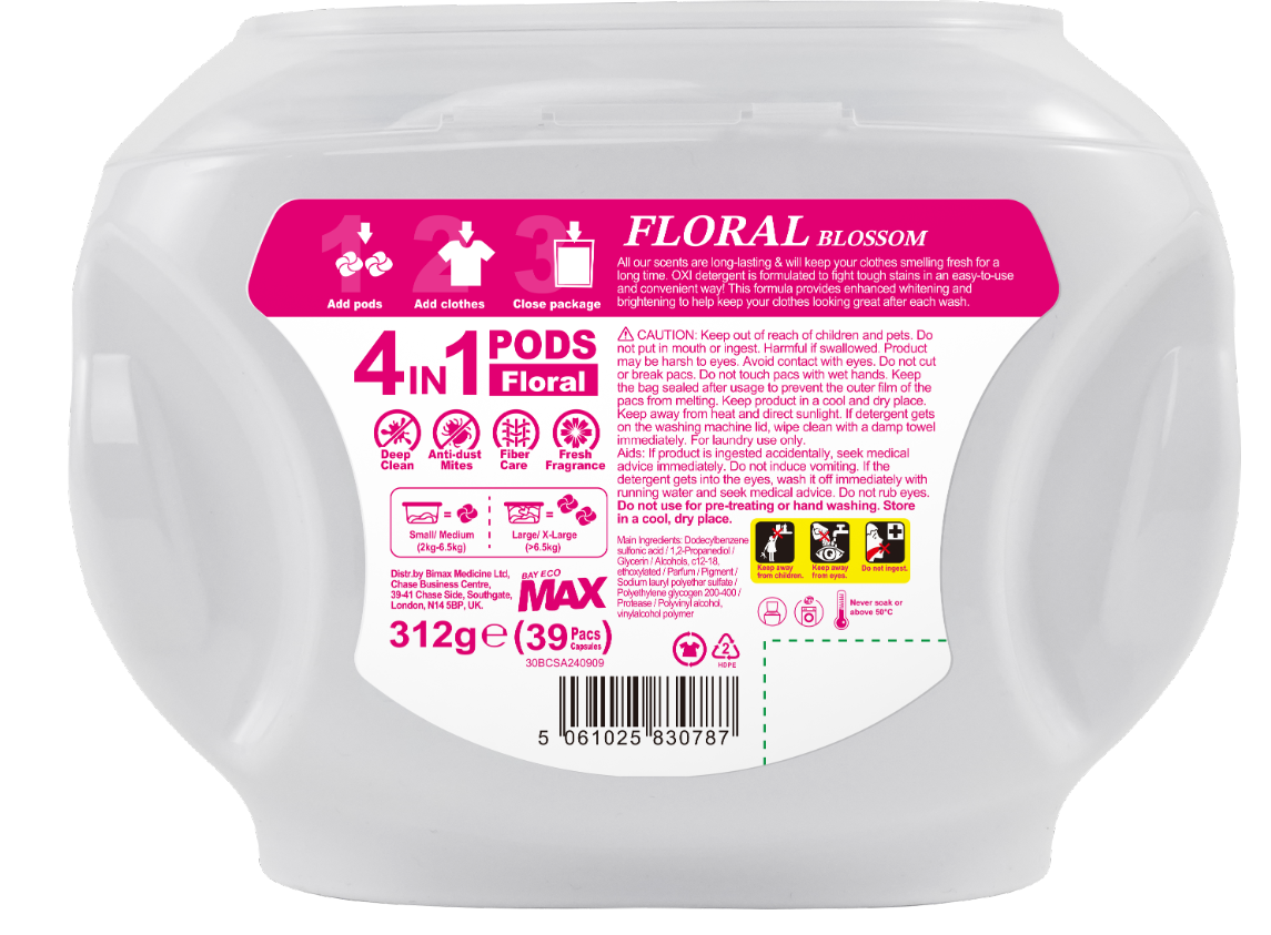 4D LAUNDRY PODS (FLORAL BLOSSOM)