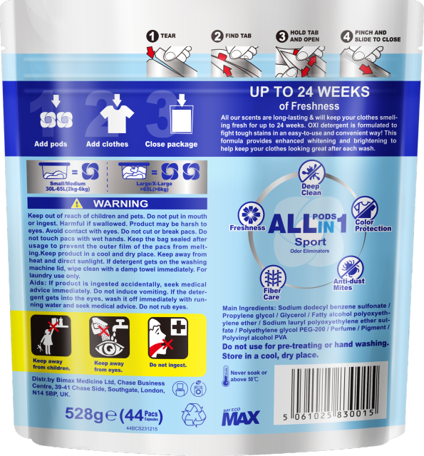 ALL IN 1 LAUNDRY PODS-SPORT
