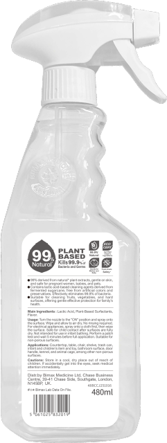 Multi-Purpose USDA Organic Surface Cleanser Spray 480ml for Commercial Use
