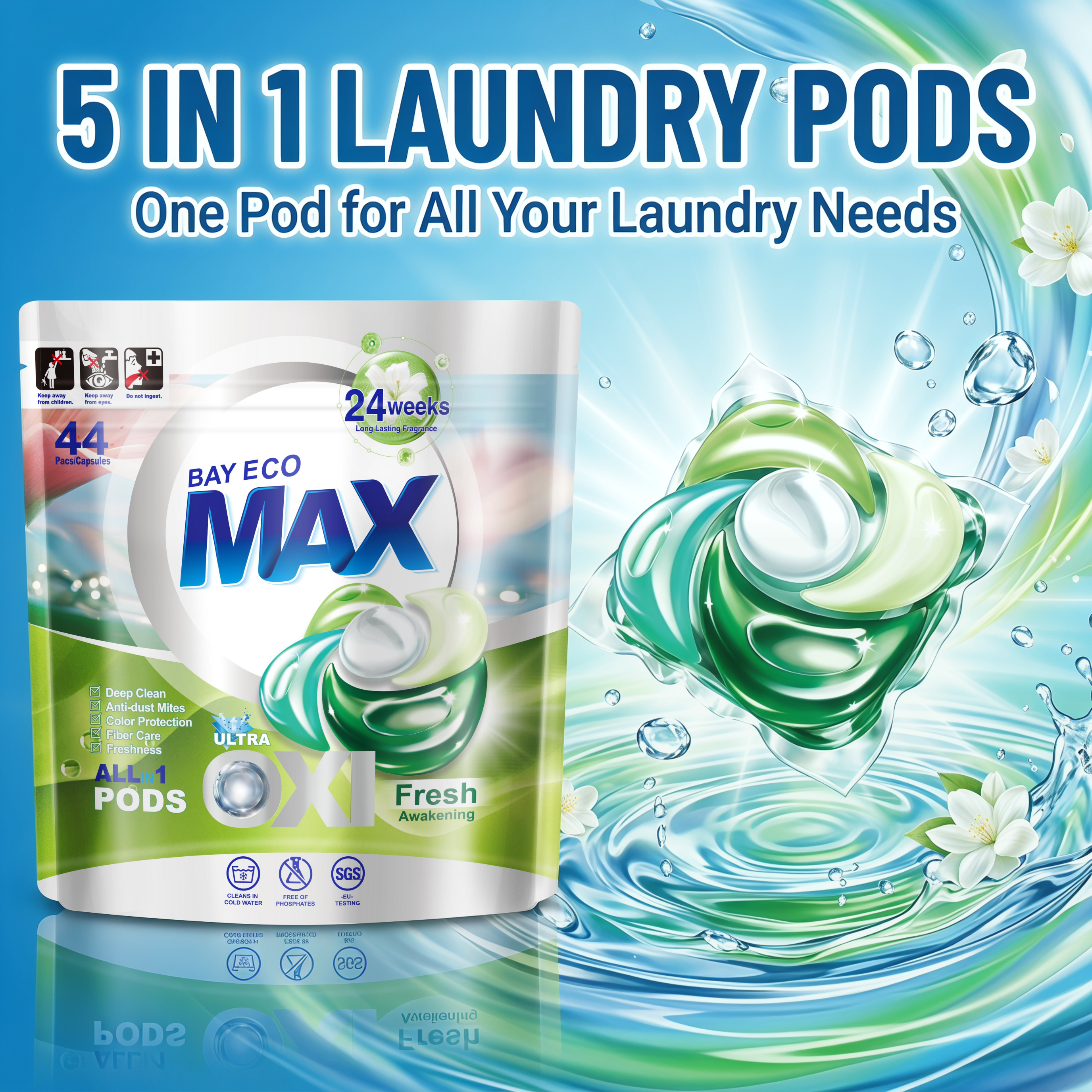 ALL IN 1 LAUNDRY PODS-FRESH AWAKENING