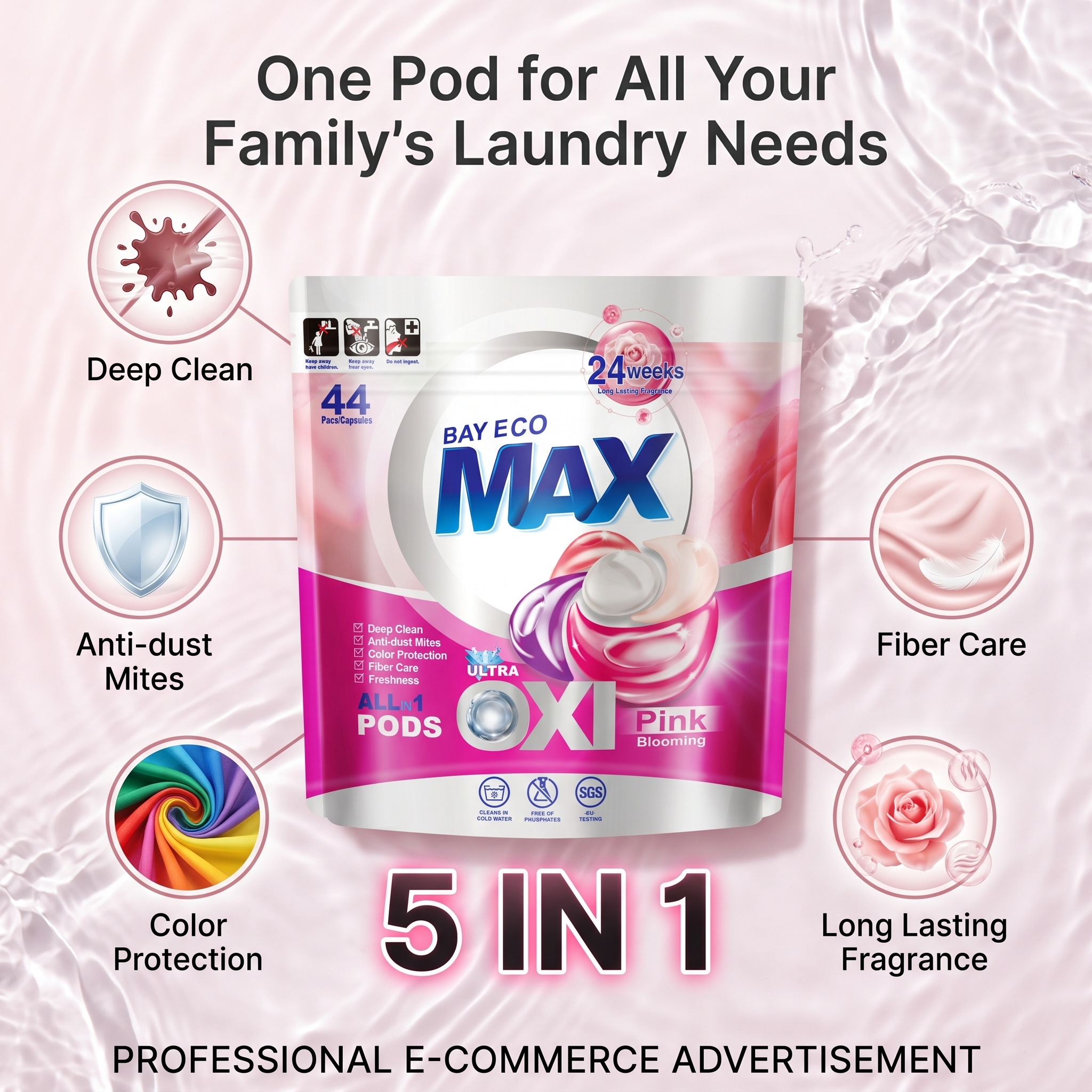 ALL IN 1 LAUNDRY PODS-PINK BLOOMING