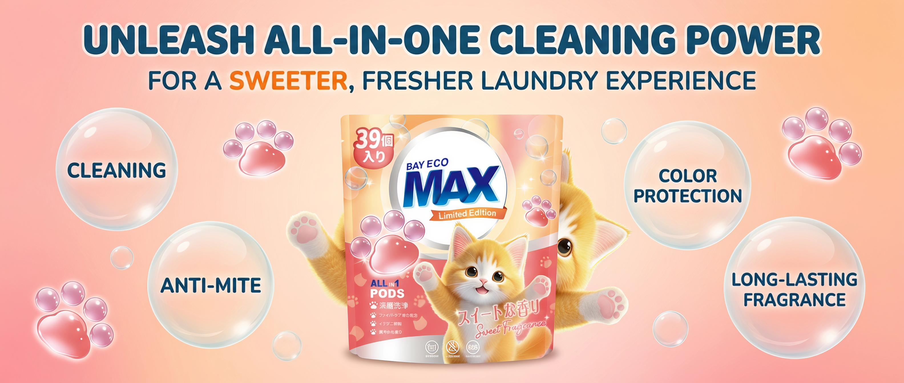 Cat Fun Laundry Pods-Sweet Fragrance